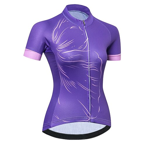 

21Grams Mujer Manga Corta Maillot de Ciclismo Verano Licra Poliéster Morado Gracioso Bicicleta Camiseta / Maillot Cima Ciclismo de Montaña Ciclismo de Pista Secado rápido Transpirable Dispersor de