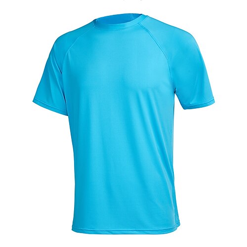 

Men's Rash Guard Spandex Sun Shirt Swim Shirt UV Sun Protection Breathable Quick Dry Stretchy Short Sleeve Swimming Surfing Beach Water Sports Solid Colored Summer / Lightweight