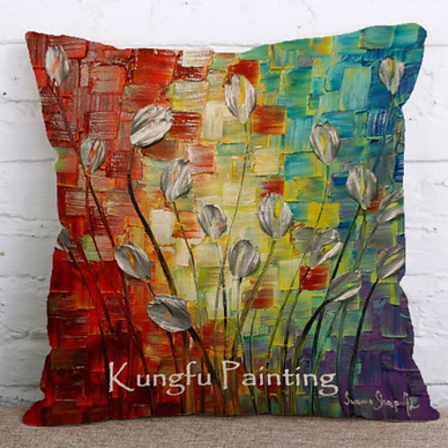 

Double Side Cushion Cover 1PC Soft Decorative Square Pillowcase for Sofa bedroom Car Chair Superior Quality Outdoor Cushion Patio Throw Pillow Covers for Garden Farmhouse Bench Couch