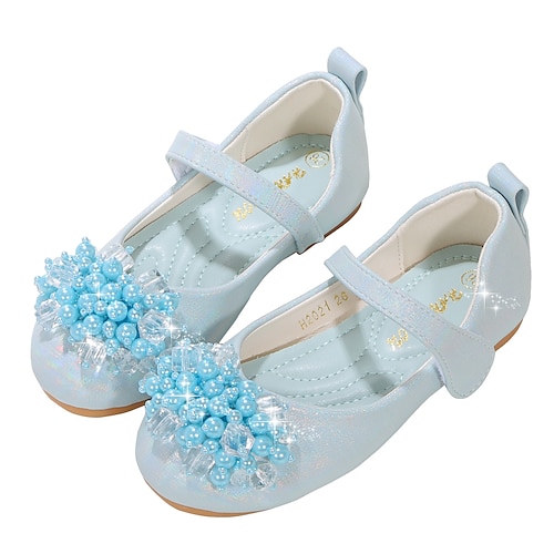 

Girls' Flats Mary Jane Flower Girl Shoes Princess Shoes School Shoes Rubber PU Little Kids(4-7ys) Big Kids(7years ) Daily Party & Evening Walking Shoes Rhinestone Sparkling Glitter Buckle Blue Pink