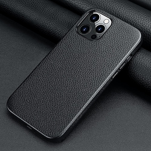 

Genuine Leather Phone Case For iPhone 13 12 Pro Max 11 Pro Max Shockproof Dustproof Frosted Solid Colored Camera Protection Back Cover