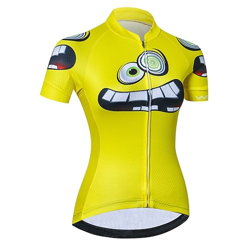 

21Grams Mujer Manga Corta Maillot de Ciclismo Amarillo Caricatura Gracioso Bicicleta Camiseta / Maillot Cima Ciclismo de Montaña Ciclismo de Pista Licra Poliéster Secado rápido Transpirable