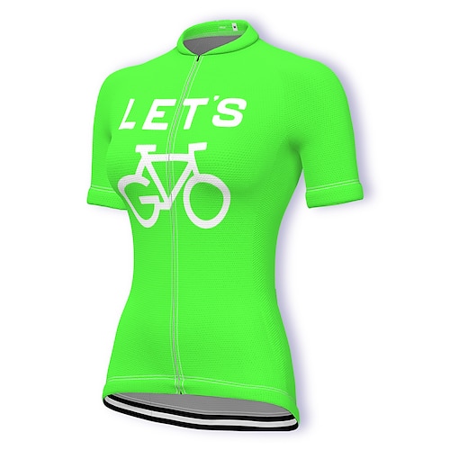 

21Grams Women's Cycling Jersey Short Sleeve Bike Jersey Top with 3 Rear Pockets Mountain Bike MTB Road Bike Cycling Fast Dry Breathable Quick Dry Moisture Wicking Green Graphic Fluorescent Polyester