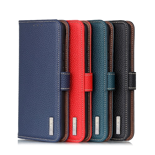 

Phone Case For Apple Wallet Card iPhone 14 Pro Max 13 12 11 Pro Max Mini X XR XS 8 7 Plus Full Body Protective Magnetic Flip Kickstand Solid Colored Genuine Leather