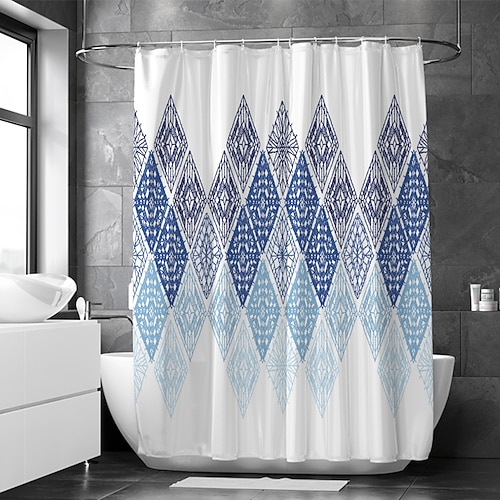 

Waterproof Fabric Shower Curtain Bathroom Decoration and Modern and Geometric 70 Inch