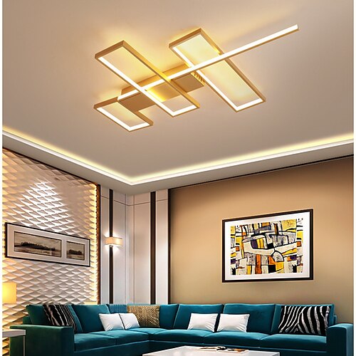 

LED Ceiling Light Square Design Black Gold 48/70/90 cm Geometric Shapes Flush Mount Lights Aluminum Artistic Style Stylish Painted Finishes Artistic Nordic Style 220-240V