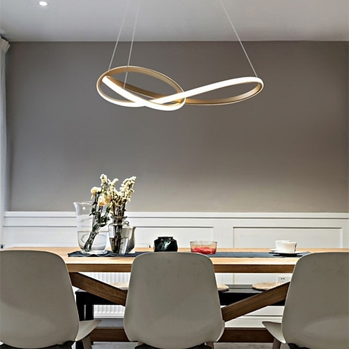 

LED Pendant Light Modern Gold Circle Design 50/60 cm Single Design Chandelier Aluminum Artistic Style Stylish Painted Finishes Artistic 110-120V 220-240V
