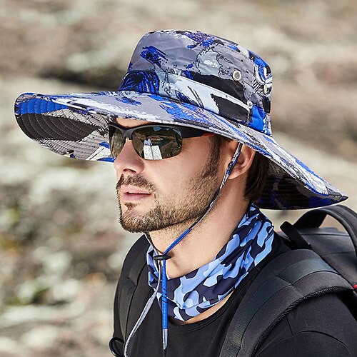 

Summer Outdoor Breathable Sweat wicking Blue Yellow Red for Fishing Climbing Camping / Hiking / Caving / Sun Hat