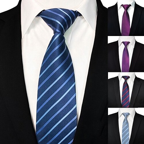 

Men's Ties Neckties Work Striped Formal Business