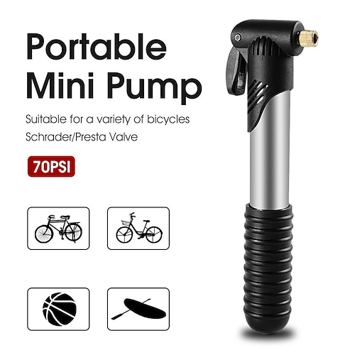 

Mini Bike Pump Mini Bike Pump With Gauge Inflated For Road Bike Mountain Bike MTB Folding Bike Recreational Cycling Cycling Bicycle Engineering Plastics Steel Stainless Black