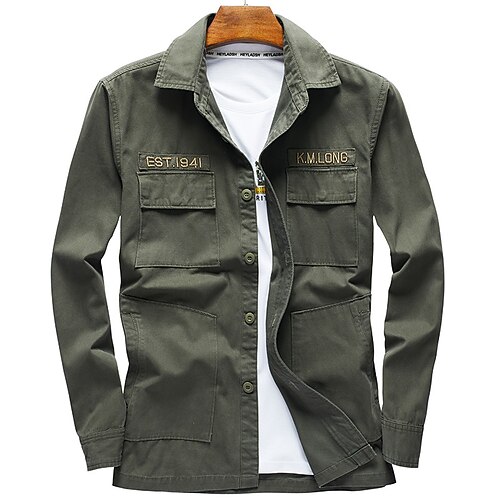 

Men's Hiking Shirt / Button Down Shirts Fishing Shirt Military Tactical Shirt Long Sleeve Jacket Top Outdoor Quick Dry Lightweight Breathable Sweat wicking Autumn / Fall Spring Summer khaki Army