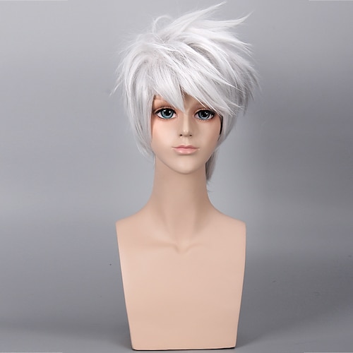 

Anime Wig Silver White Soaring Reverse Curled Short Hair Cosplay Wig