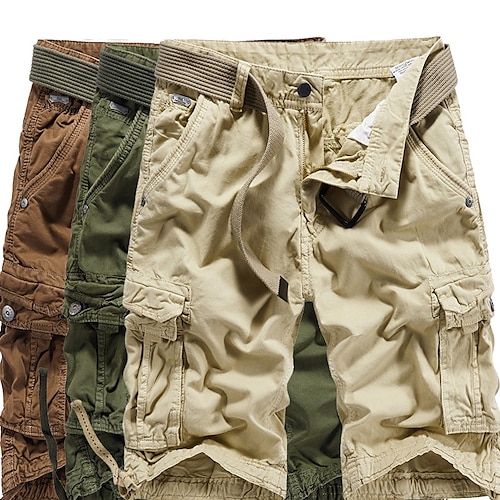 

Men's Hiking Shorts Hiking Cargo Shorts Military Camo Summer Outdoor 10 Ripstop Quick Dry Multi Pockets Breathable Cotton Knee Length Shorts Bottoms Light Coffee Camouflage Light Grey Khaki Dark