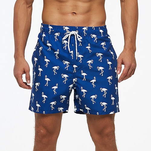 

Men's Swim Trunks Swim Shorts Quick Dry Board Shorts Bathing Suit with Pockets Mesh Lining Drawstring Swimming Surfing Beach Water Sports Floral Stripes Summer