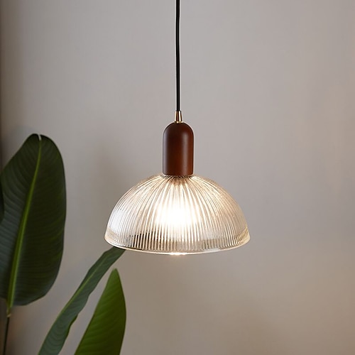 

LED Industrial Pendant Light Wood Glass Vintage 20/25/30/38 cm Style Glass Bowl Painted Finishes Vintage Country Cafes Dining Room Kitchen Living Room Lights