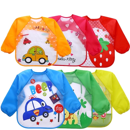 

Baby's Eva Smock Baby Children Long-Sleeved Waterproof Anti-Wearing Clothes Baby Three-Dimensional Disposable Baby Eating Clothes Bib Wholesale