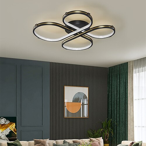 

LED Ceiling Light Modern Black Gold 45/55 cm Circle Design Flush Mount Lights Metal Artistic Style Modern Style Stylish Painted Finishes Artistic LED 220-240V