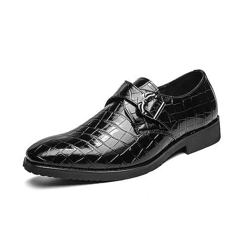 

Men's Oxfords Formal Shoes Dress Shoes Monk Shoes Classic British Wedding Party & Evening Walking Shoes Patent Leather Black Red Fall Spring