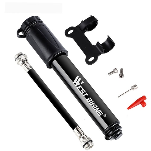 

Mini Bike Pump Mini Bike Pump With Gauge Inflated For Road Bike Mountain Bike MTB Folding Bike Recreational Cycling Cycling Bicycle Aluminum Alloy Black