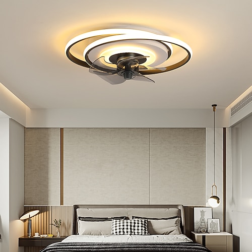 

LED Ceiling Fan Light Black Gold Modern Circle Design 50cm Metal Vintage Style Modern Style Classic Painted Finishes LED Nordic Style 220-240V 110-120V