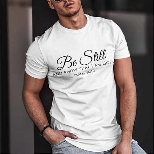 

Men's Unisex T shirt Tee Tee Letter Round Neck White Black Print Plus Size Casual Vacation Short Sleeve Print Clothing Apparel Designer Big and Tall Esencial / Summer / Summer