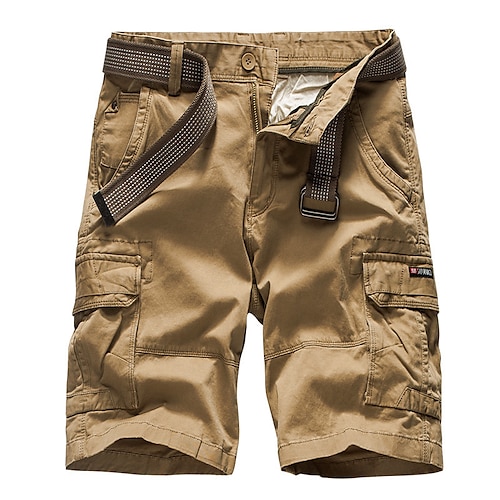 

Men's Hiking Shorts Hiking Cargo Shorts Military Solid Color Summer Outdoor 10 Ripstop Quick Dry Front Zipper Multi Pockets Cotton Knee Length Shorts Bottoms Khaki Black Dark Blue Coffee Hunting