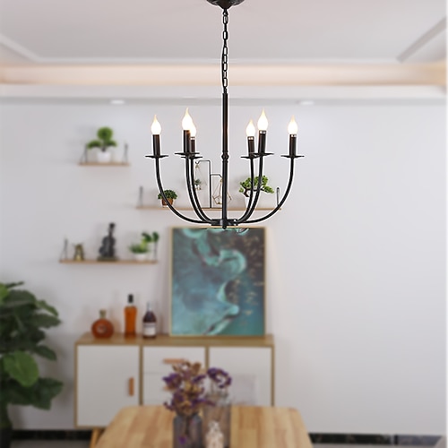 

LED Pendant Light Chandelier Metal Vintage Style 57cm Candle Style Classic Basic Painted Finishes Traditional Classic Country 220-240V 110-120V