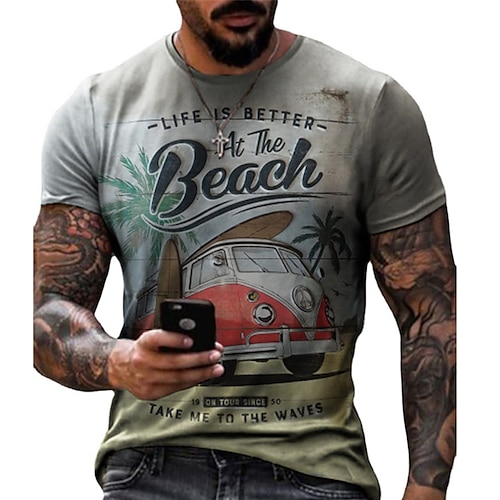 

Men's Plus Size T shirt Tee Big and Tall Graphic Crew Neck Short Sleeve Summer Basic Designer Slim Fit Big and Tall Casual Daily Tops