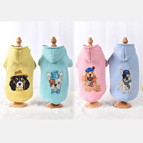 

Dog Hoodie Dog Costume Cartoon Printed Animal Leisure Adorable Dailywear Casual / Daily Dog Clothes Puppy Clothes Dog Outfits Breathable Yellow Blue Pink Costume for Girl and Boy Dog Cotton S M L XL