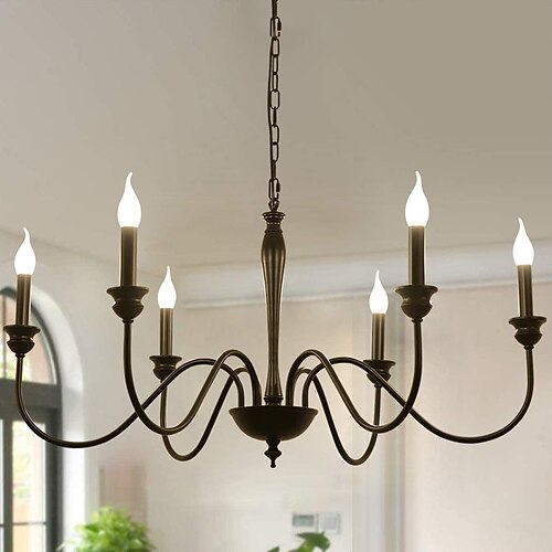 

LED Pendant Light Chandelier Metal Vintage Style 95cm Candle Style Classic Basic Painted Finishes Traditional Classic Country 220-240V 110-120V