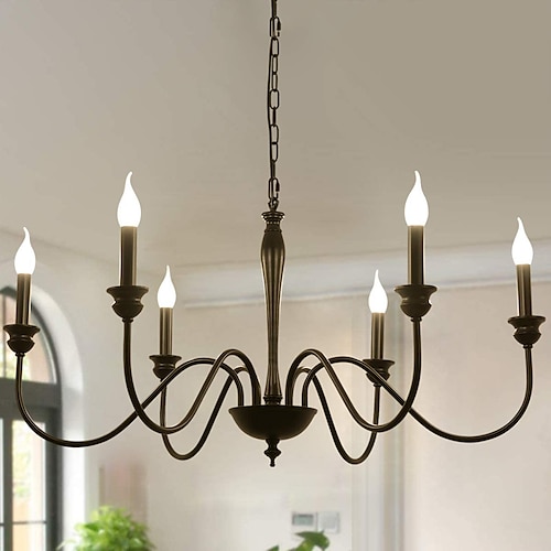 

led pendellampe lysekrone metal vintage stil 95cm lys stil klassisk grundlæggende malet finish traditionel klassisk land 220-240v 110-120v