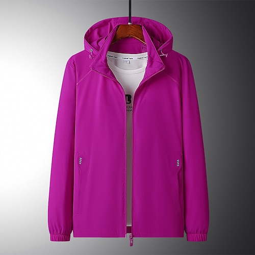 

Women's Hiking Windbreaker Hiking Jacket Outdoor Quick Dry Lightweight Breathable Sweat wicking Outerwear Coat Top Fishing Climbing Camping / Hiking / Caving Female purple Female deep purple Female