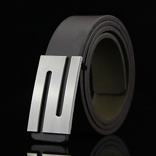 

Men's Belt Leather Wine Brown White Black Designer Belts Daily Solid Color