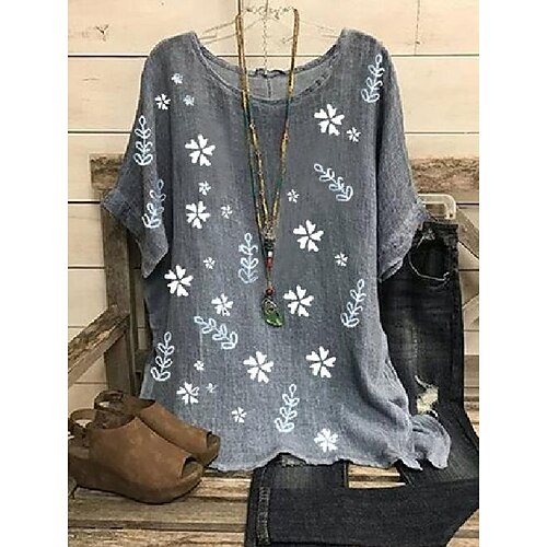 

floral printed o-neck t-shirt