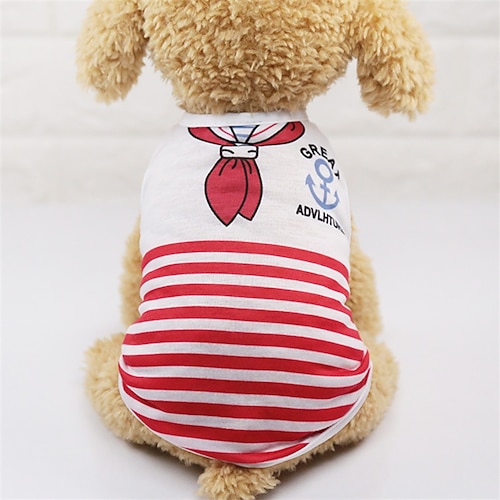 

Dog Vest Dog Costume Stripes Leisure Adorable Dailywear Casual / Daily Dog Clothes Puppy Clothes Dog Outfits Breathable Red Blue Costume for Girl and Boy Dog Cotton XS S M L XL XXL