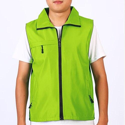 

Men's Hiking Vest Work Vest Safety Vest Outdoor Quick Dry Wearable Lightweight Reflective Strips Summer Solid Colored Top Polyester Sleeveless Camping / Hiking Hunting Fishing fluorescent green
