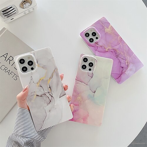 

Phone Case For Apple Back Cover iPhone 13 12 Pro Max 11 SE 2020 X XR XS Max 8 7 Shockproof Dustproof Color Gradient Geometric Pattern Marble TPU