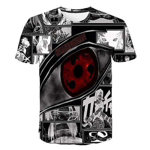 

Naruto Akatsuki Anime Zeichentrick Manga 3D 3D Harajuku Grafik T-shirt T-Shirt Für Herren Damen Erwachsene 3D-Druck Polyester / Baumwollmischung