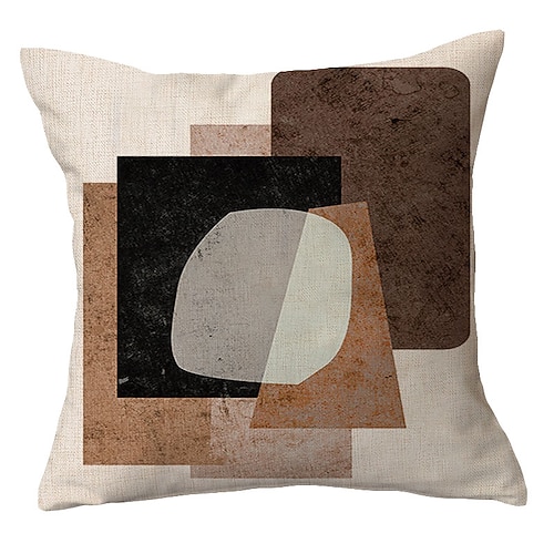 

Modern Double Side Cushion Cover 1PC Soft Decorative Square Throw Pillow Cover Faux Linen Cushion Case Pillowcase Superior Quality Machine Washable Outdoor Cushion for Sofa Couch Bed Chair