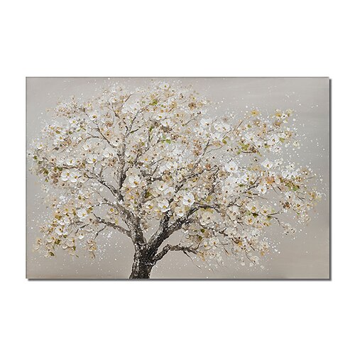 

Oil Painting Handmade Hand Painted Wall Art White Tree Flower Bedroom Decoration Paintings Home Decoration Decor Stretched Frame Ready to Hang