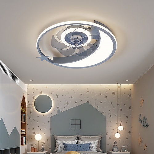 

LED Ceiling Fan Light Modern Gray Gold Pink 50cm Dimmable Aluminum Vintage Style Modern Style Fairytale Theme Painted Finishes LED Modern 220-240V 110-120V