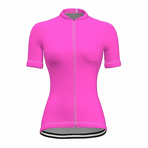 

21Grams Women's Cycling Jersey Short Sleeve Bike Top with 3 Rear Pockets Mountain Bike MTB Road Bike Cycling Fast Dry Breathable Soft Reflective Strips Rose Red Polyester Spandex Sports Clothing