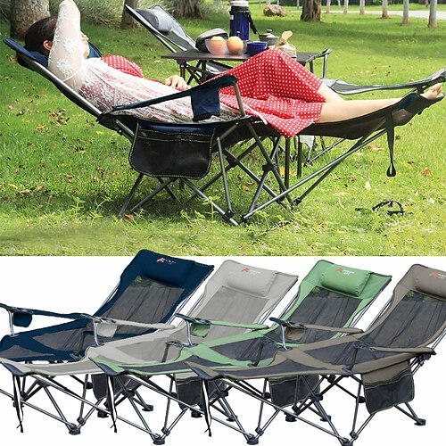 

Sedia pieghevole sedia da campeggio con portabicchieri Anti-scivolo Portatile Ripiegabile Comodo Tubo d'acciaio Oxford per 1 persona Viaggi Picnic Estate Primavera