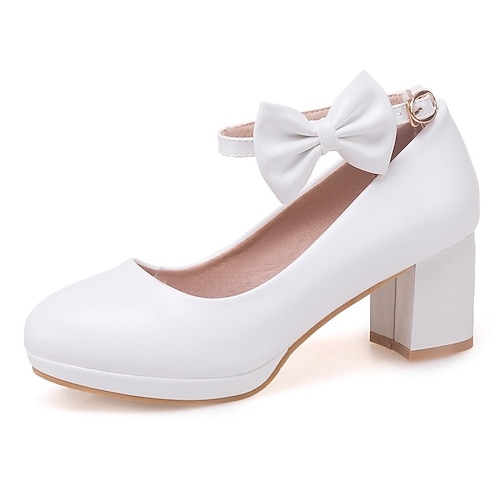 White Pink Bows Lolita Shoes $42.99-Lolita Girls Shoes