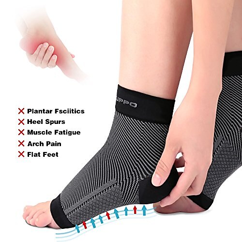 Plantar Fasciitis Socks Arch Ankle Support, 20-30 Mmhg Foot Compression Sleeves Eases Swelling, Heel Spurs, Improves Blood Circulation, Better Than Night Splint For Hiking, Runnning By (1 Pair)
