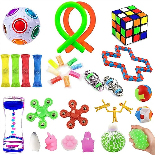 

32 Pack Sensory Fidget Toys Set,Stress Relief Hand Toys for Adults Boy Girl ADHD ADD Anxiety Autism, Perfect for Birthday Party Favors,Carnival Prizes, Pinata Goodie Bag Fillers
