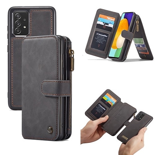 

CaseMe Leather Flip Phone Case For Samsung Galaxy S22 S21 Ultra Plus Retro Magnetic Detachable 2 in 1 Multi-Functional 14 Card Slots Wallet Full Body Protective Case