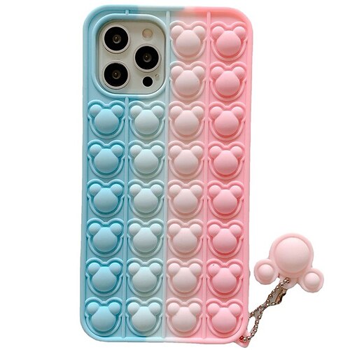 

telefon Etui Til Apple Bakdeksel iPhone 13 Pro Max 12 Mini 11 X XR XS Max 8 7 Støvtett Fidgetleker Push Pop Bubble Fargegradering TPU