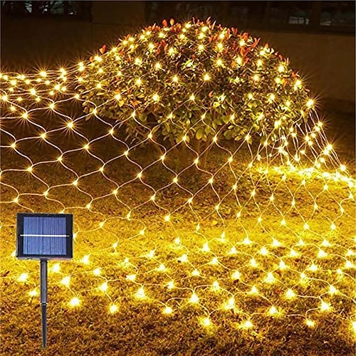 

Solar Mesh Net Fairy String Light 1.5m x 1.5m 96LEDS 8 Modes Outdoor Garden Patio Balcony Window Curtain Garland Light