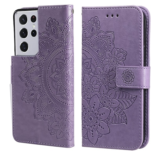 

teléfono Funda Para Samsung galaxia Tarjetas billetera S23 S22 S21 Plus Ultra A73 A53 A33 A52 A42 Soporte de Coche Antipolvo Antigolpes Color sólido Cuero de PU